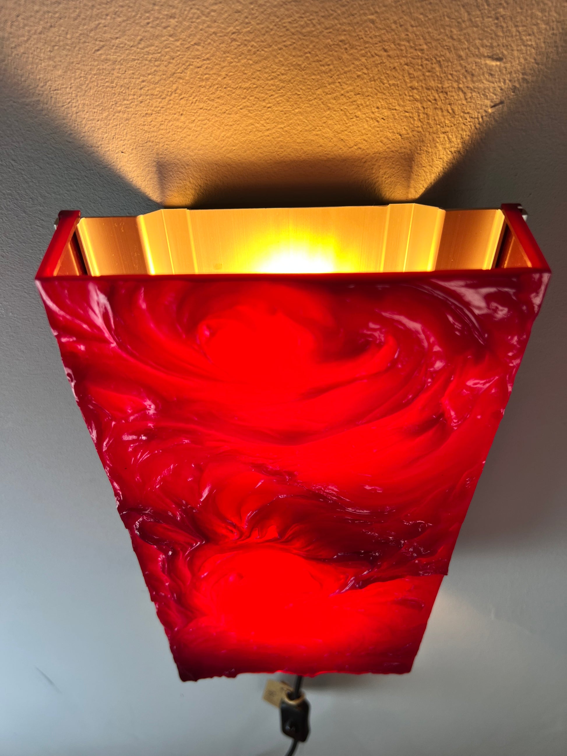 Wandlampe rot von Uwe Mersch 70er