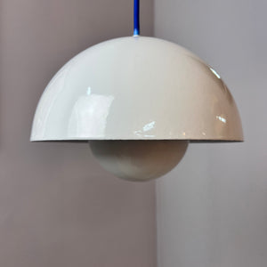 Hängelampe Flowerpot weiß Emaille von Verner Panton für Louis Poulsen
