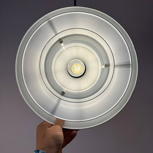Lamellenlampe Hochglanz weiß Messing aus Dänemark