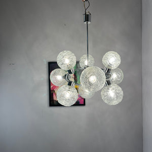 Sputnik Kronleuchter Glas Chrom