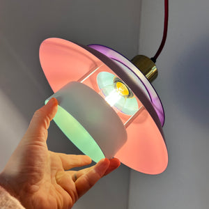 Lamellenlampe neu lackiert mint rosa lila aus Dänemark
