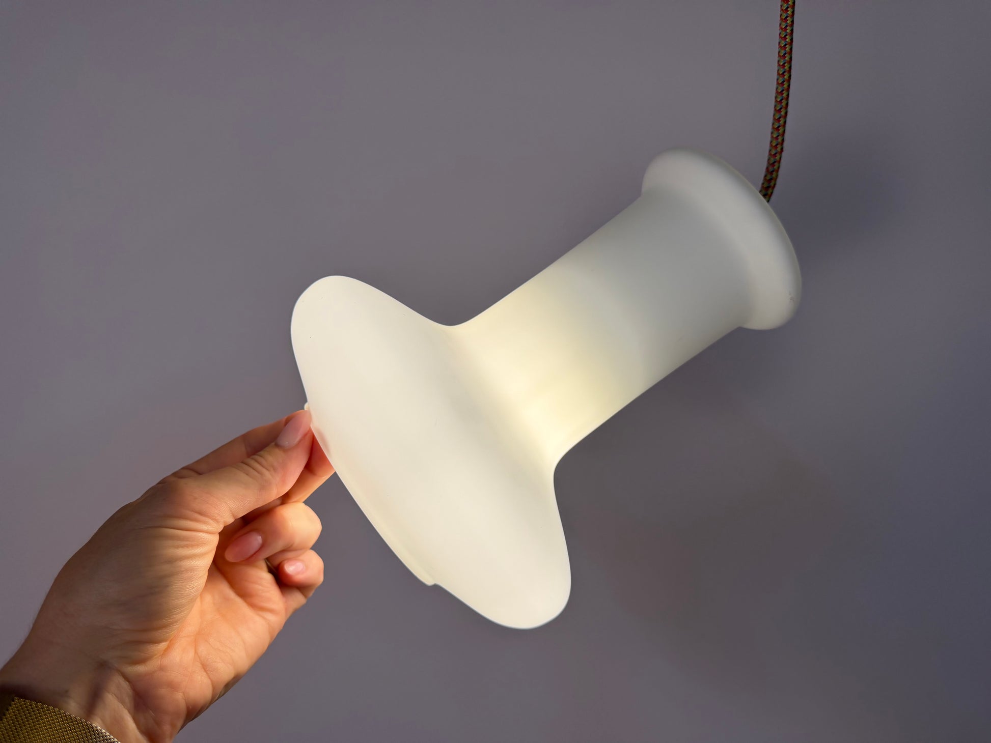 Hängelampe mattweiß Glas aus Dänemark