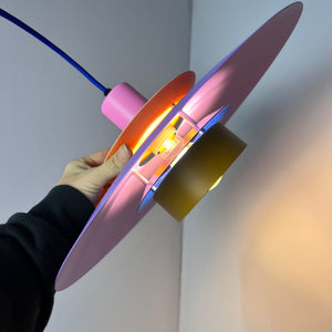 Lamellenlampe neu lackiert lila ocker