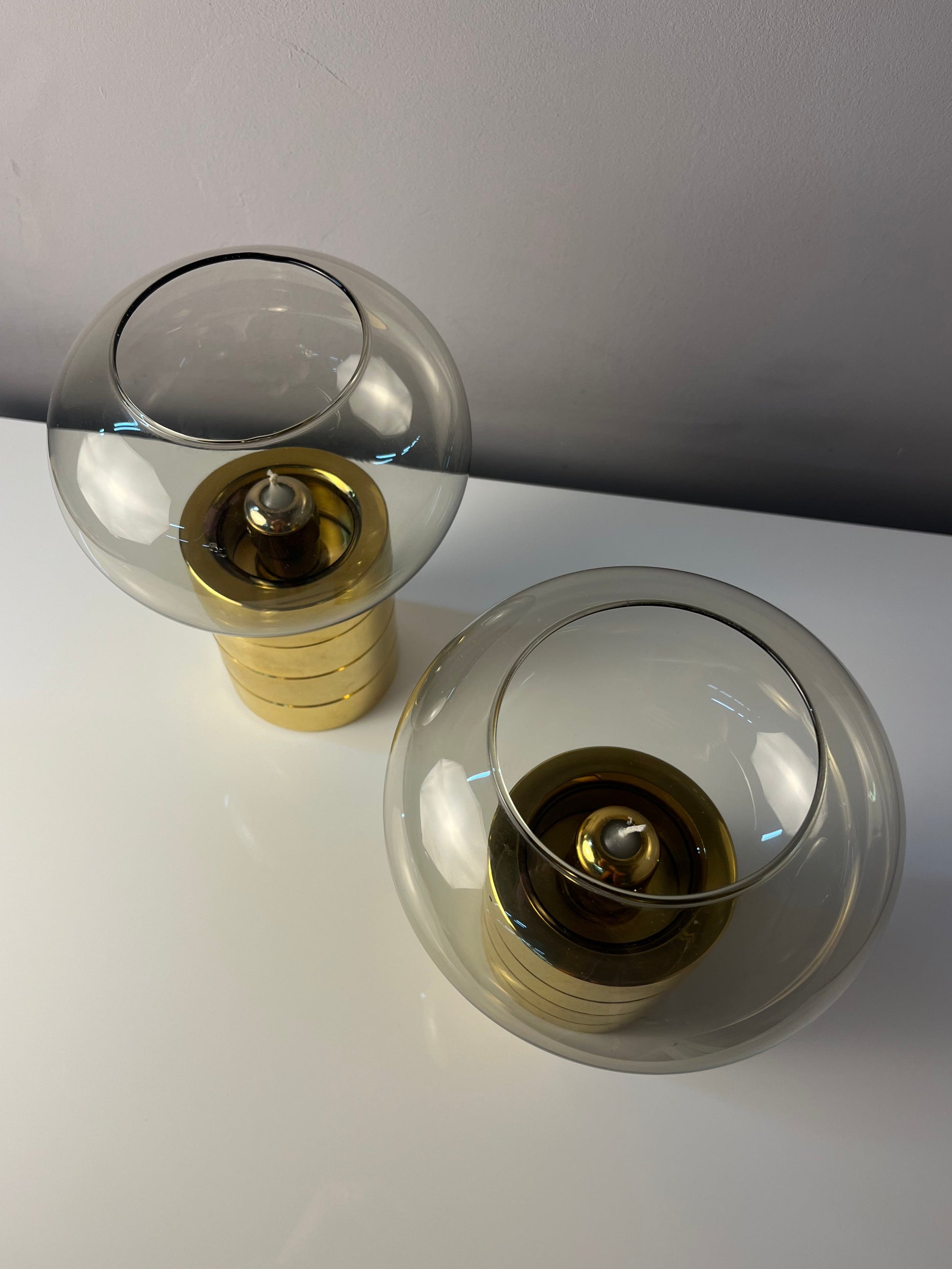 Kerzenständer Messing Rauchglas von FÖHL