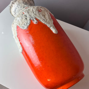 Vase Fat Lava 1439/40 orange weiß von Uebelacker Keramik