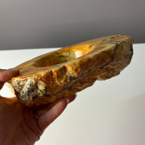 Aschenbecher gelb Alabaster aus Italien