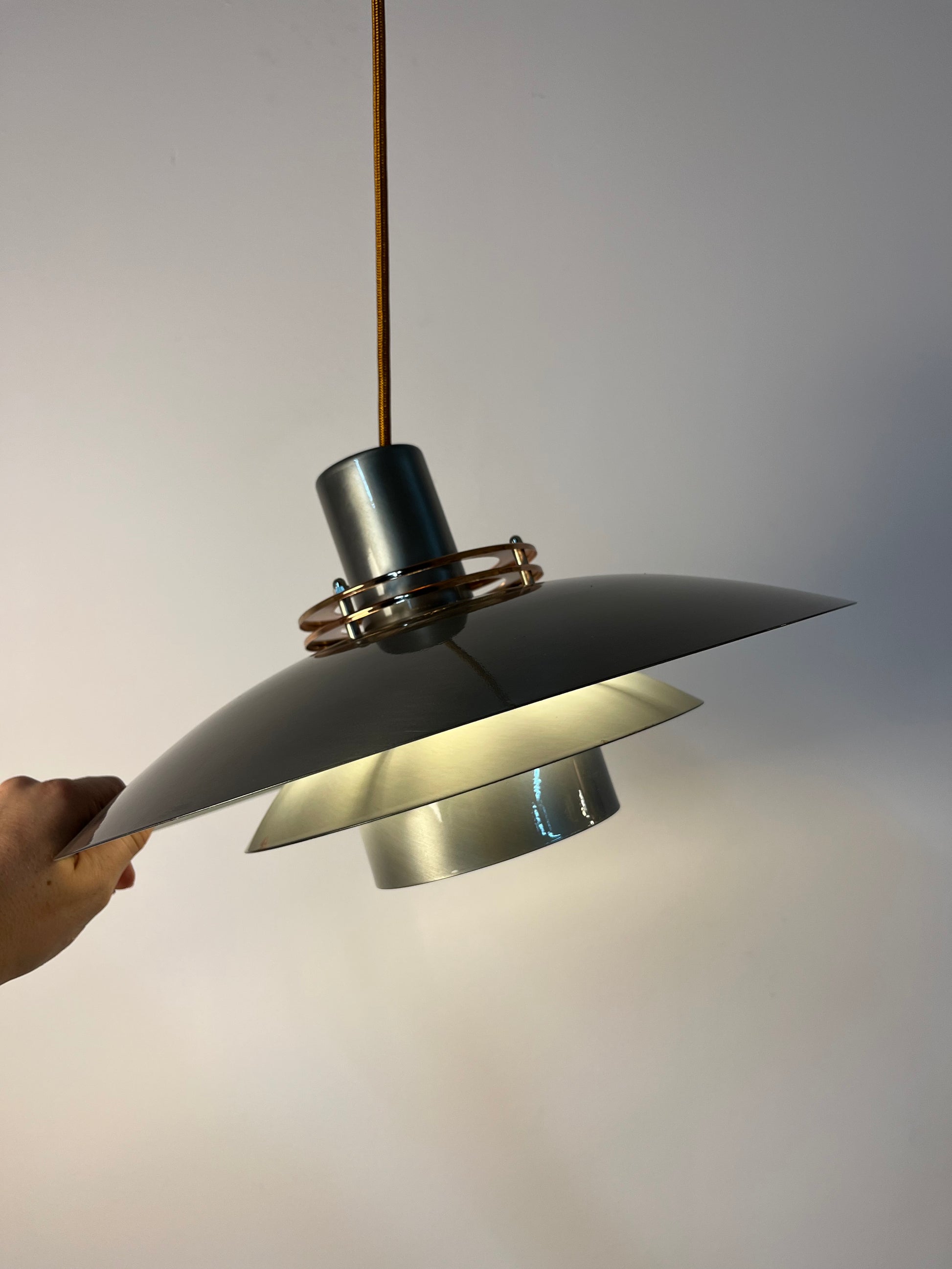 Kleine Lamellenlampe Leto silber kupfer von Top Lamper