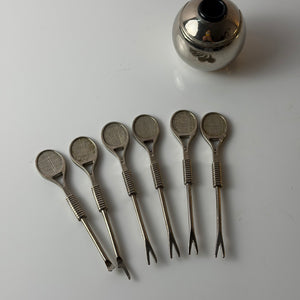 Set: Cocktailpicker Tennis silber