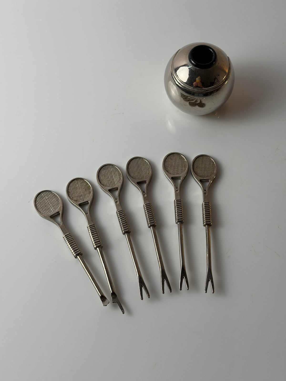 Set: Cocktailpicker Tennis silber