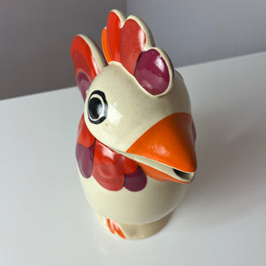 Kanne Hahn orange rot Keramik