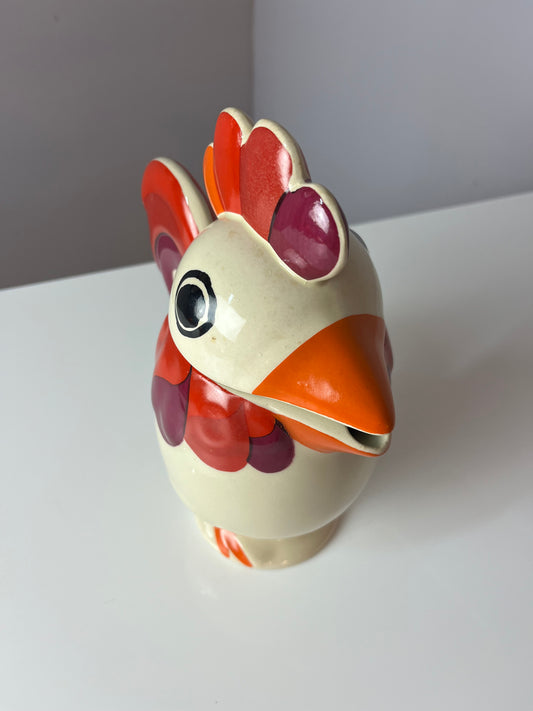 Kanne Hahn orange rot Keramik