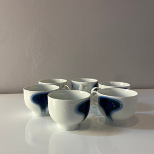 Set: 6x Tasse Form F Pop Art blau weiß von Fürstenberg