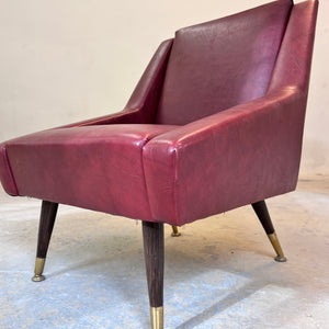 Sessel rot Kunstleder aus Italien