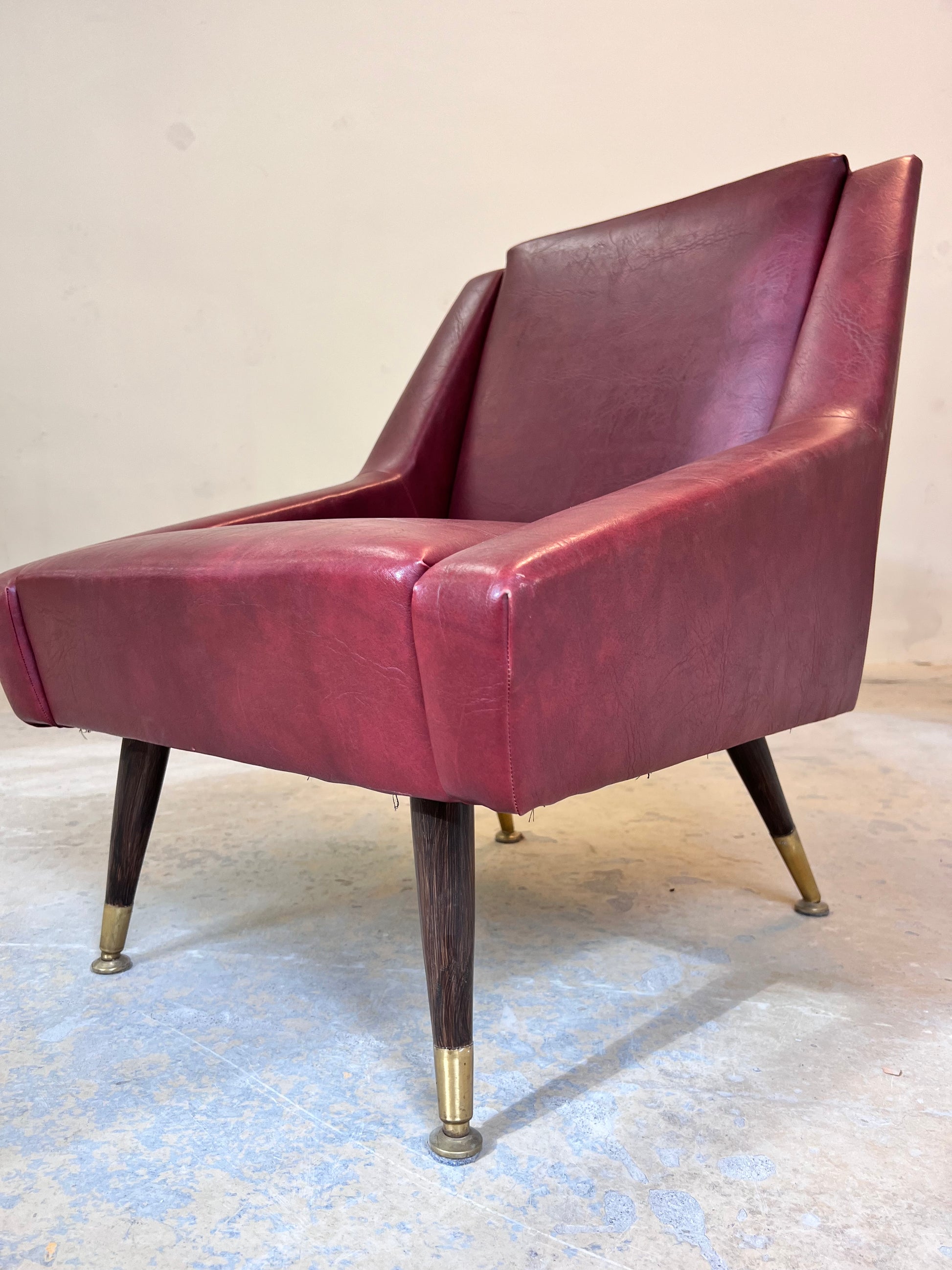 Sessel rot Kunstleder aus Italien