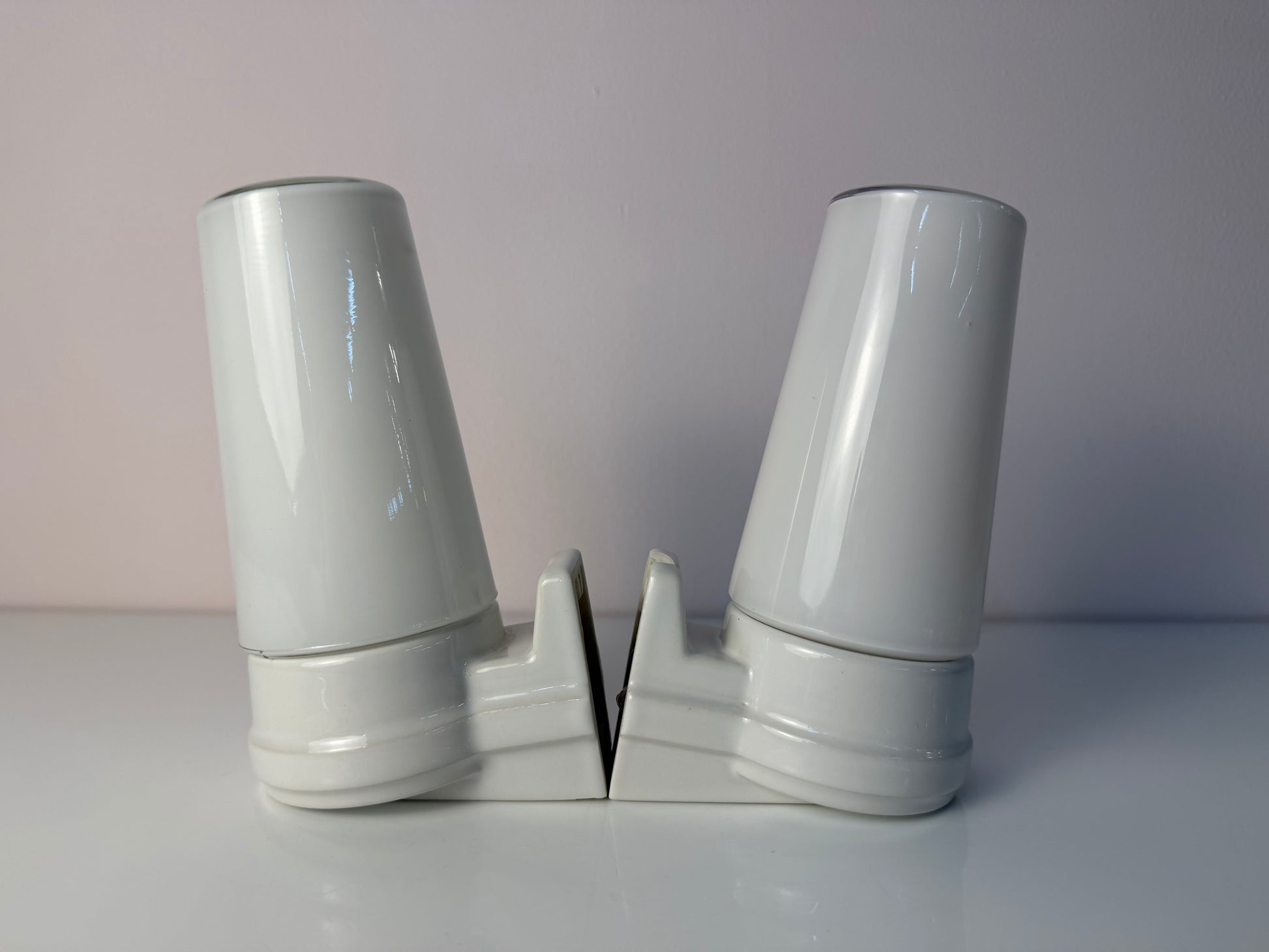 Set: 2x Wandlampe Modell 6080 weiß von Sigvard Bernadotte für Ifö