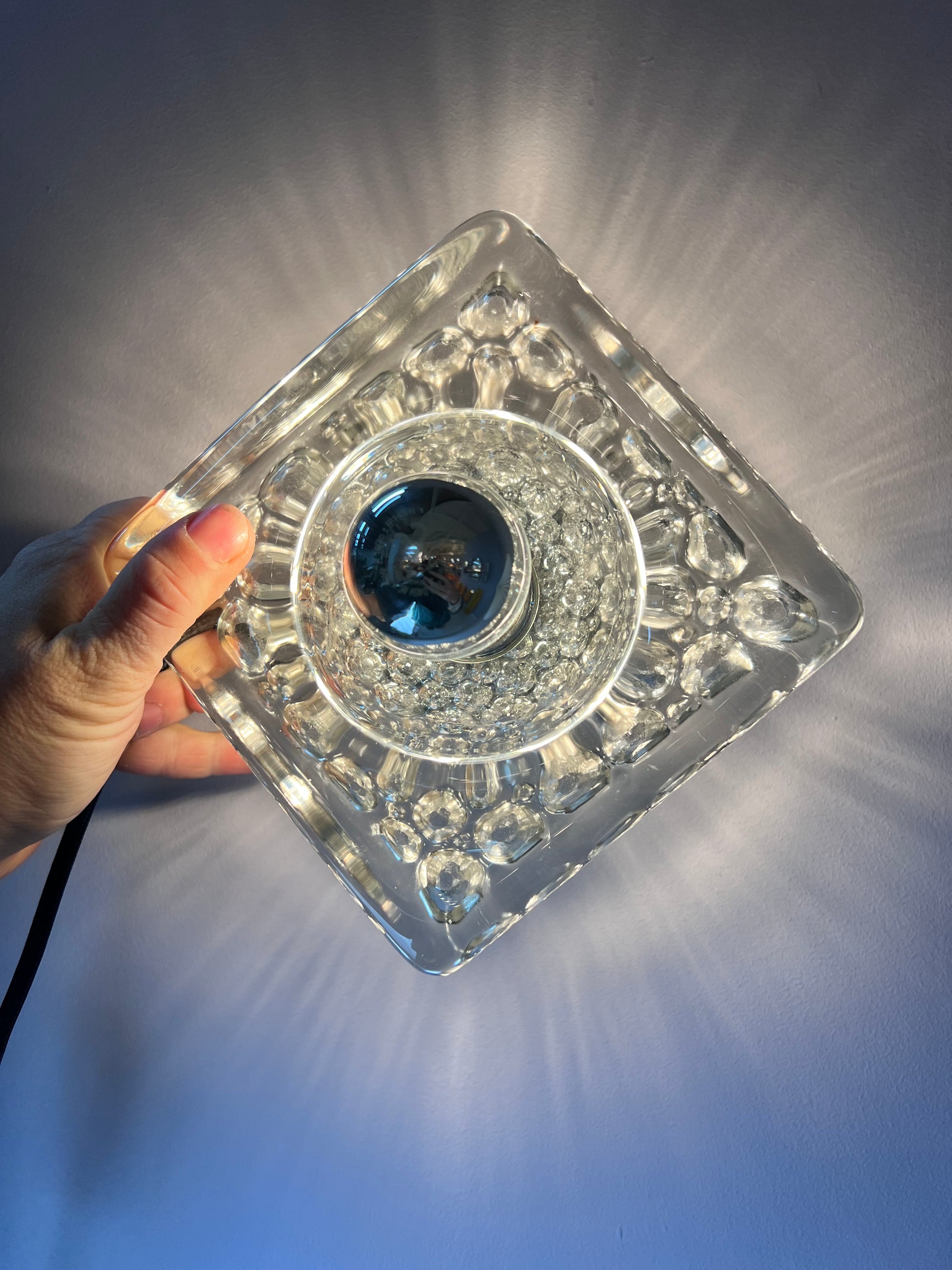 Wandlampe Ice Cube Glas Chrom