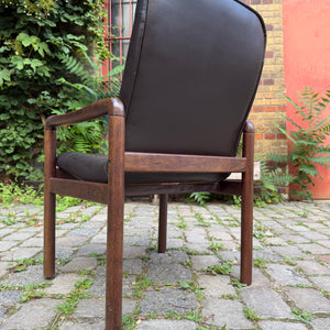 Sessel dunkelbraun Echtleder von Dyrlund