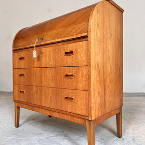 Sekretär Teak halbrund mit Schloss aus Dänemark
