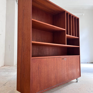 Bücherregal mit Klappfach Teak aus Dänemark