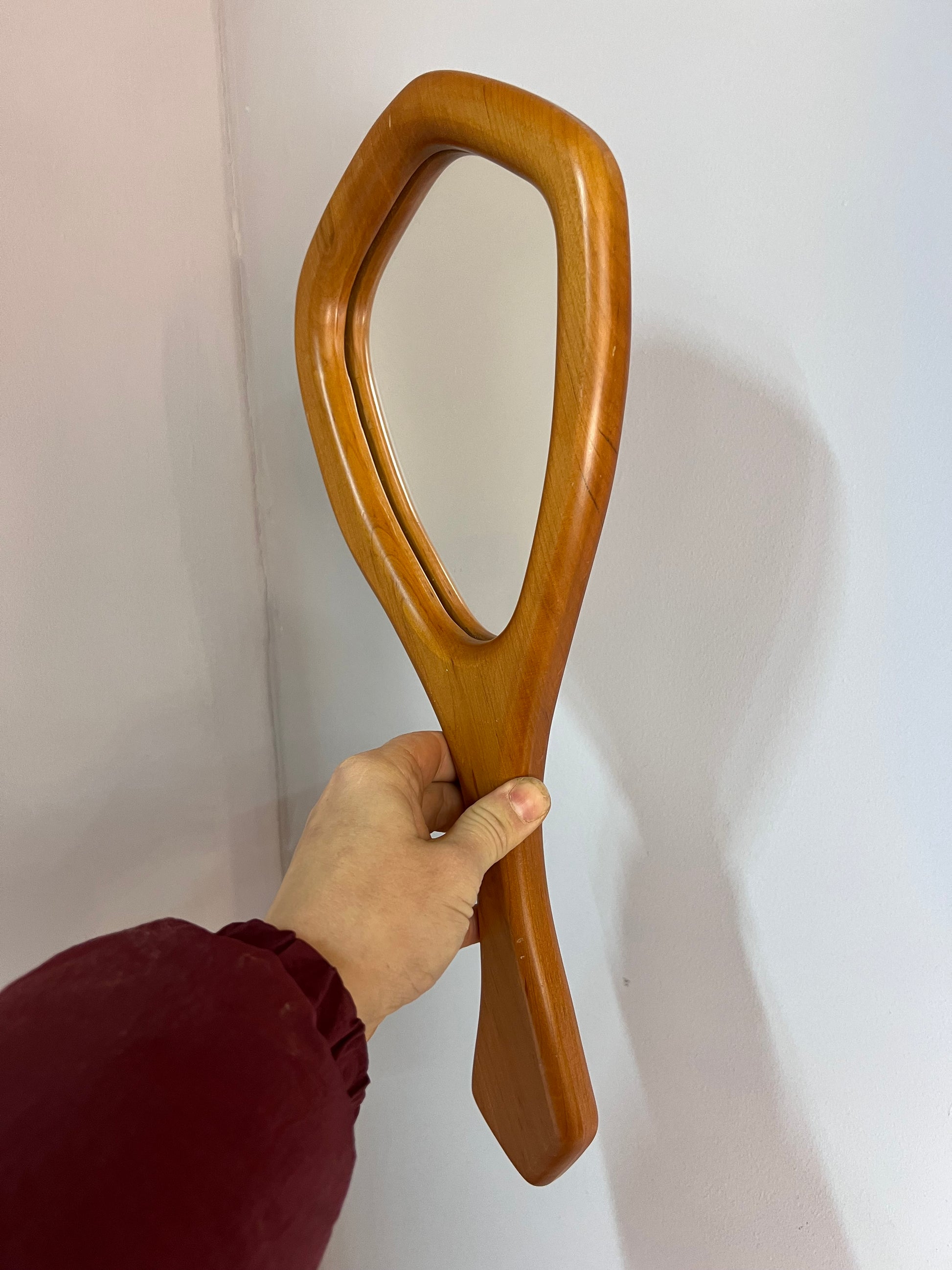 Handspiegel Buche 70er