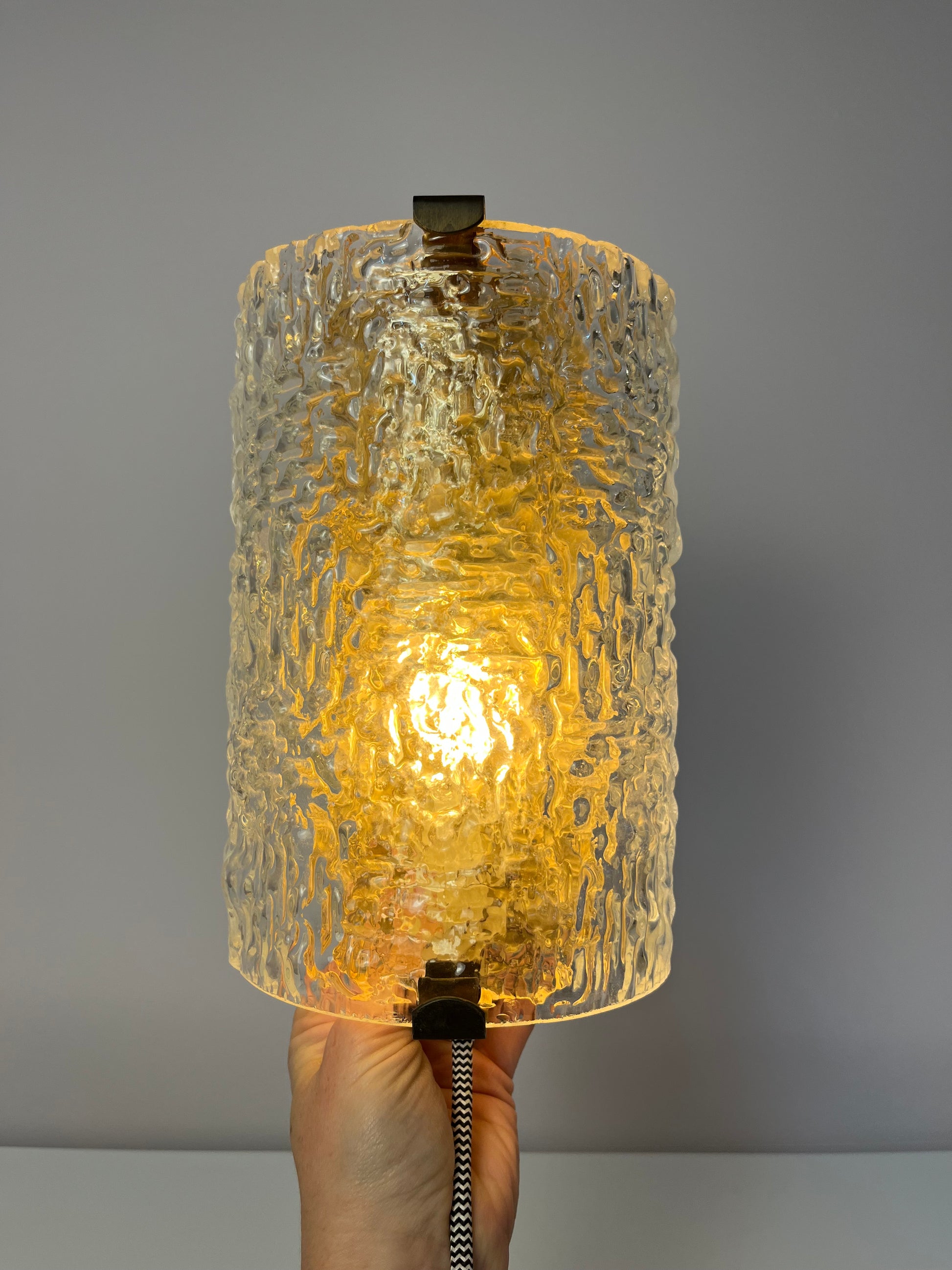 Wandlampe Glas Messing von Orrefors