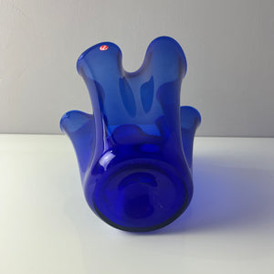 Vase Fazoletto blau Glas von Ancher Iversen