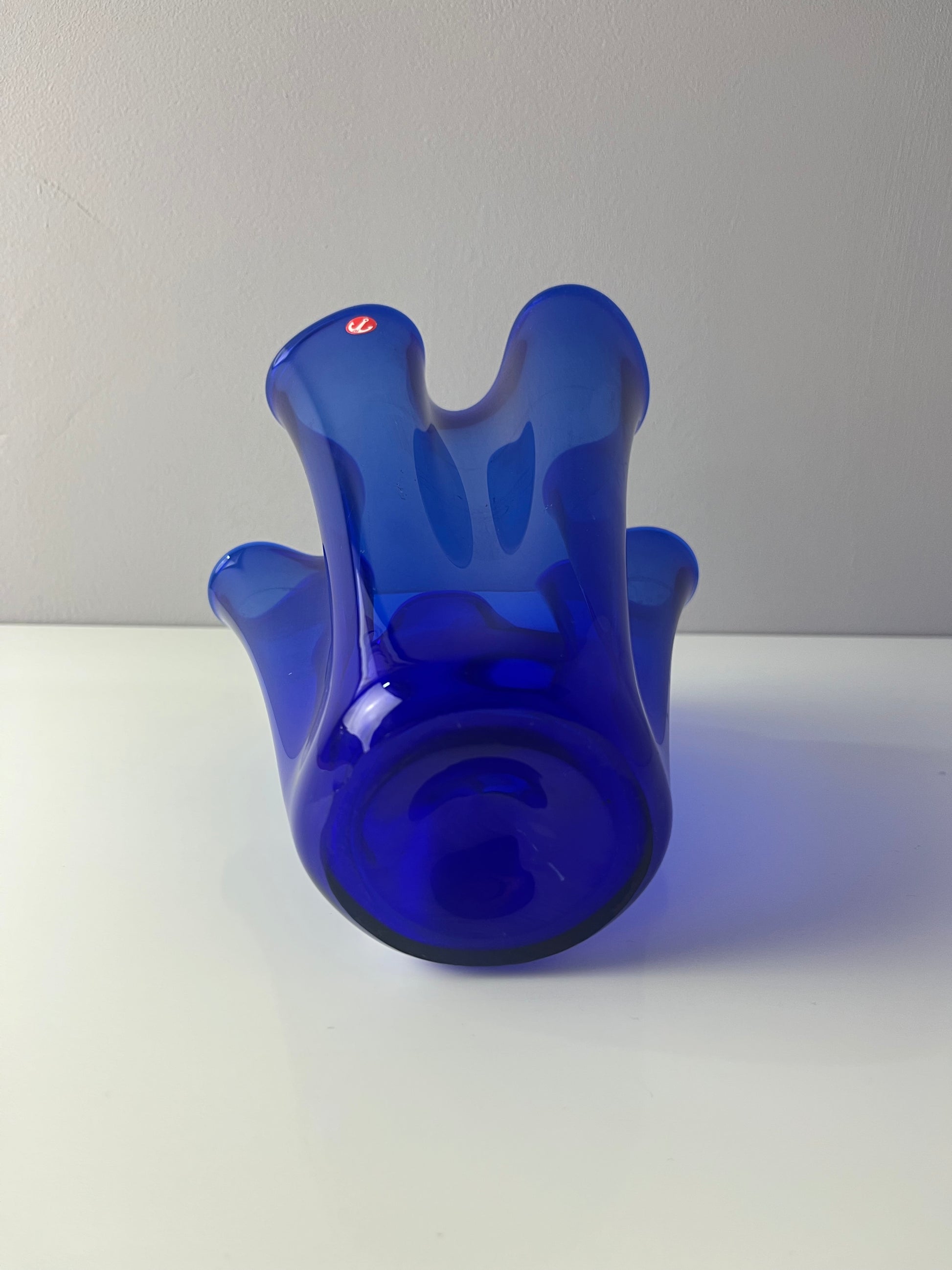 Vase Fazoletto blau Glas von Ancher Iversen
