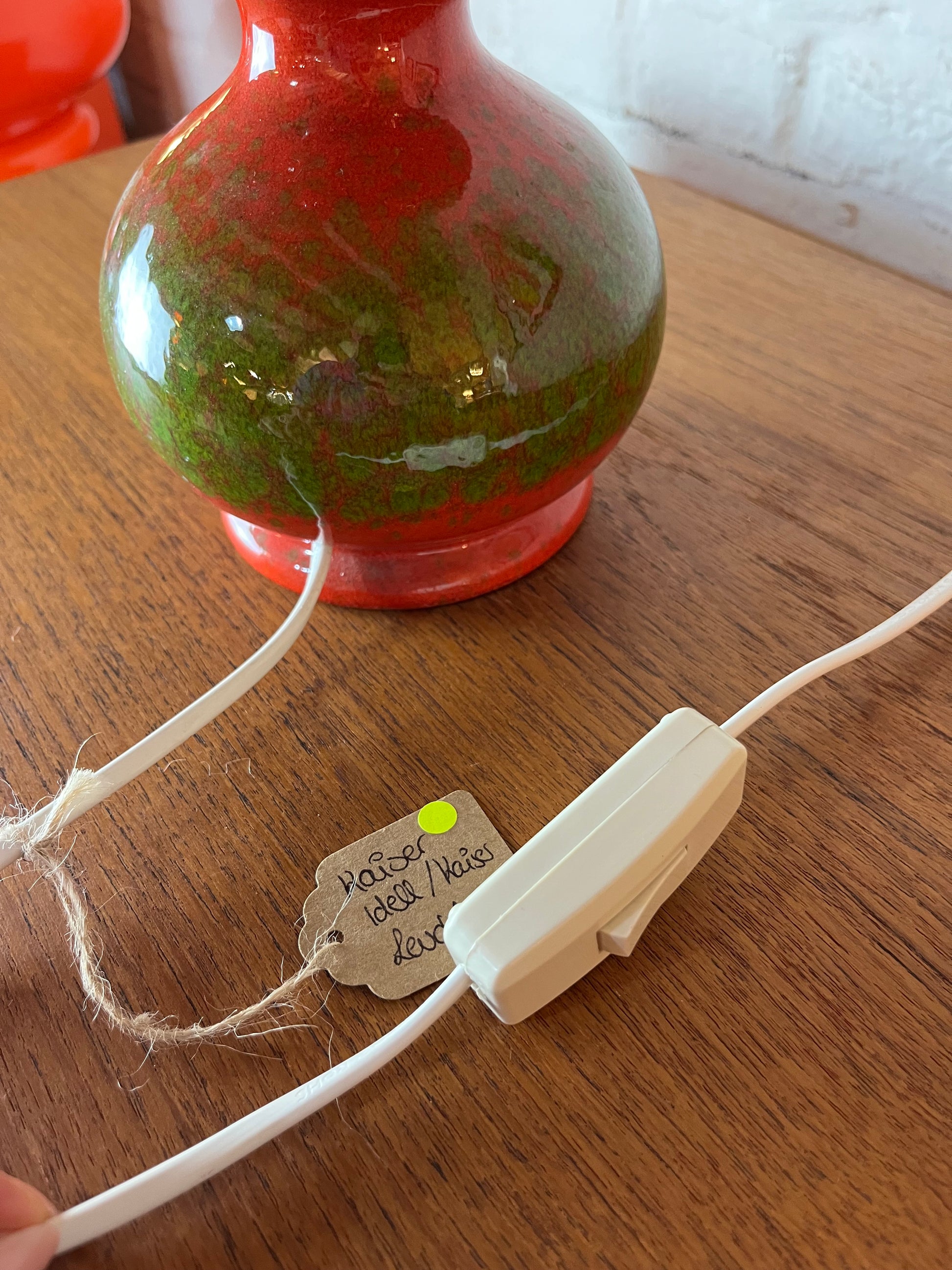 Tischlampe rot grün Bubble Keramik von Kaiser Leuchten