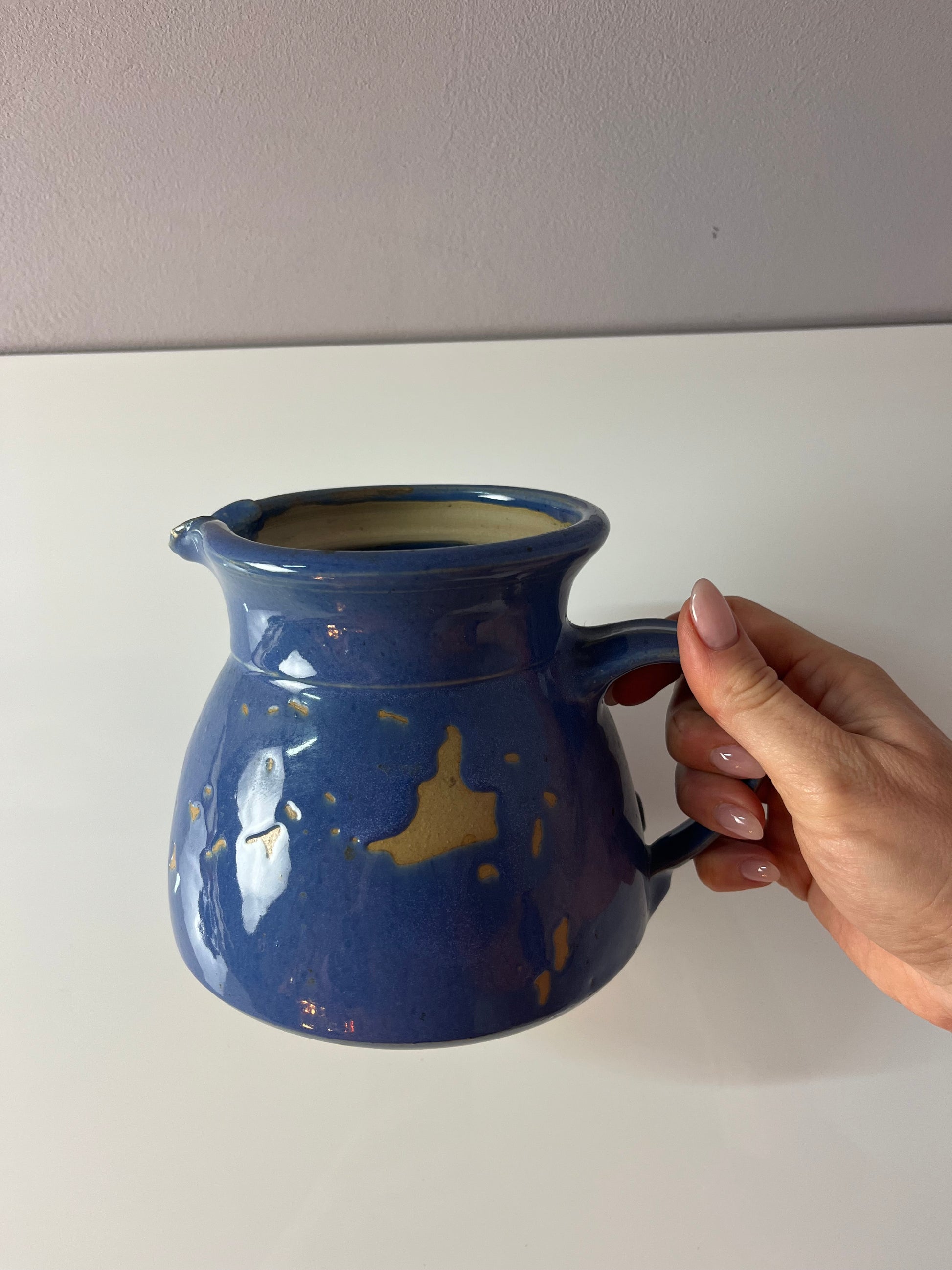 Teekanne blau Keramik