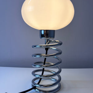 Spiral-Tischlampe Glas & Chrom Ingo Maurer für HONSEL