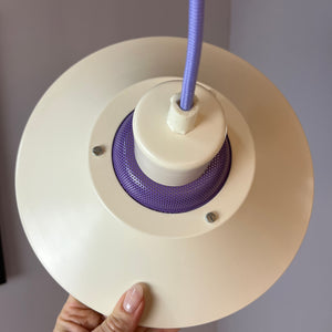 Lamellenlampe Modell Garda lila weiß von Design Light