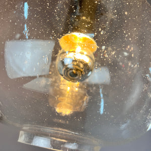 Hängelampe Glas Chrom von Glashütte Limburg