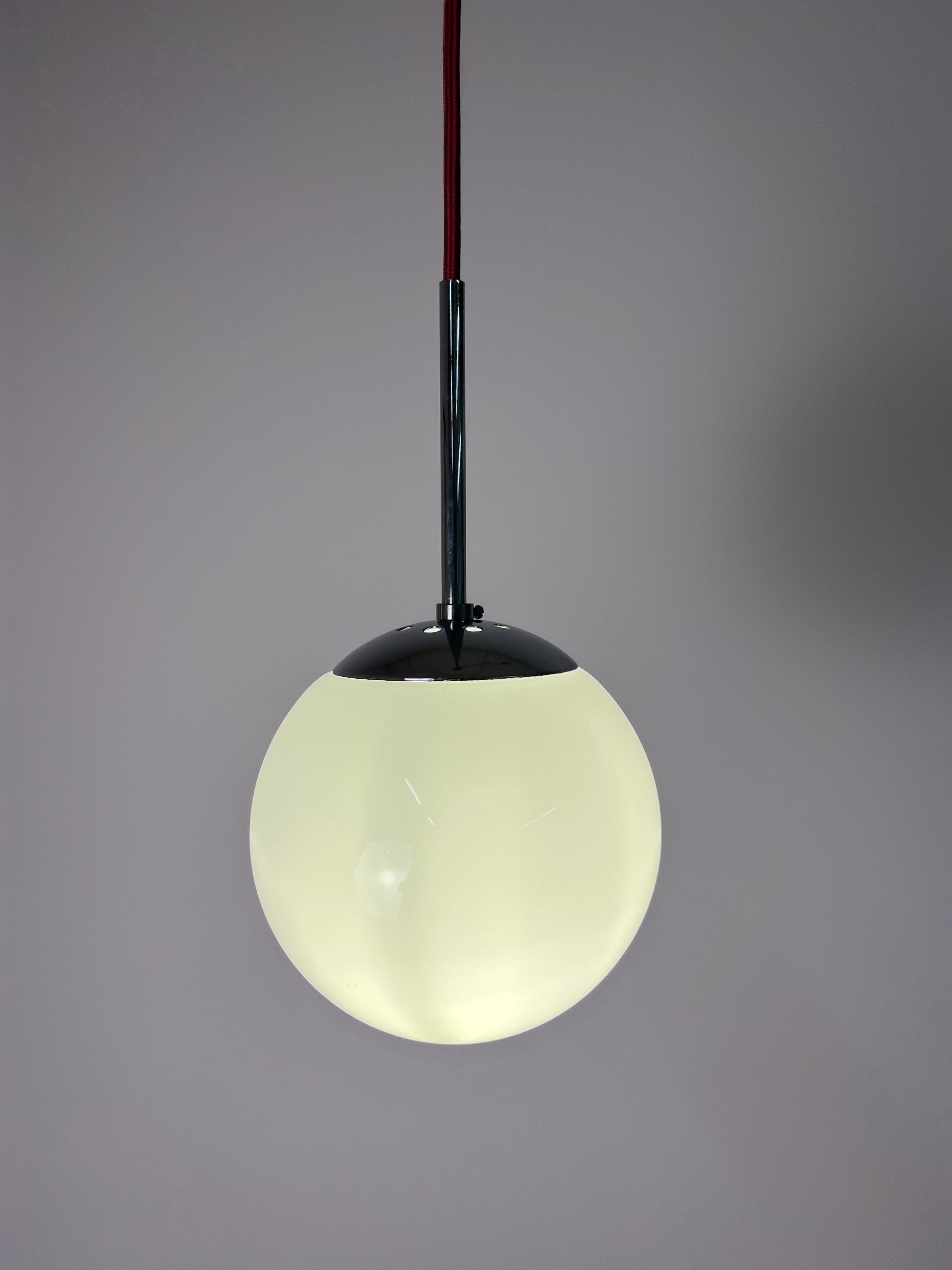 Kugellampe weiß Glas Chrom