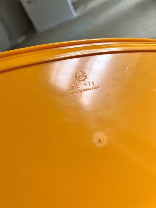 Set: 2x Tabletts orange gelb aus Hong Kong 70er