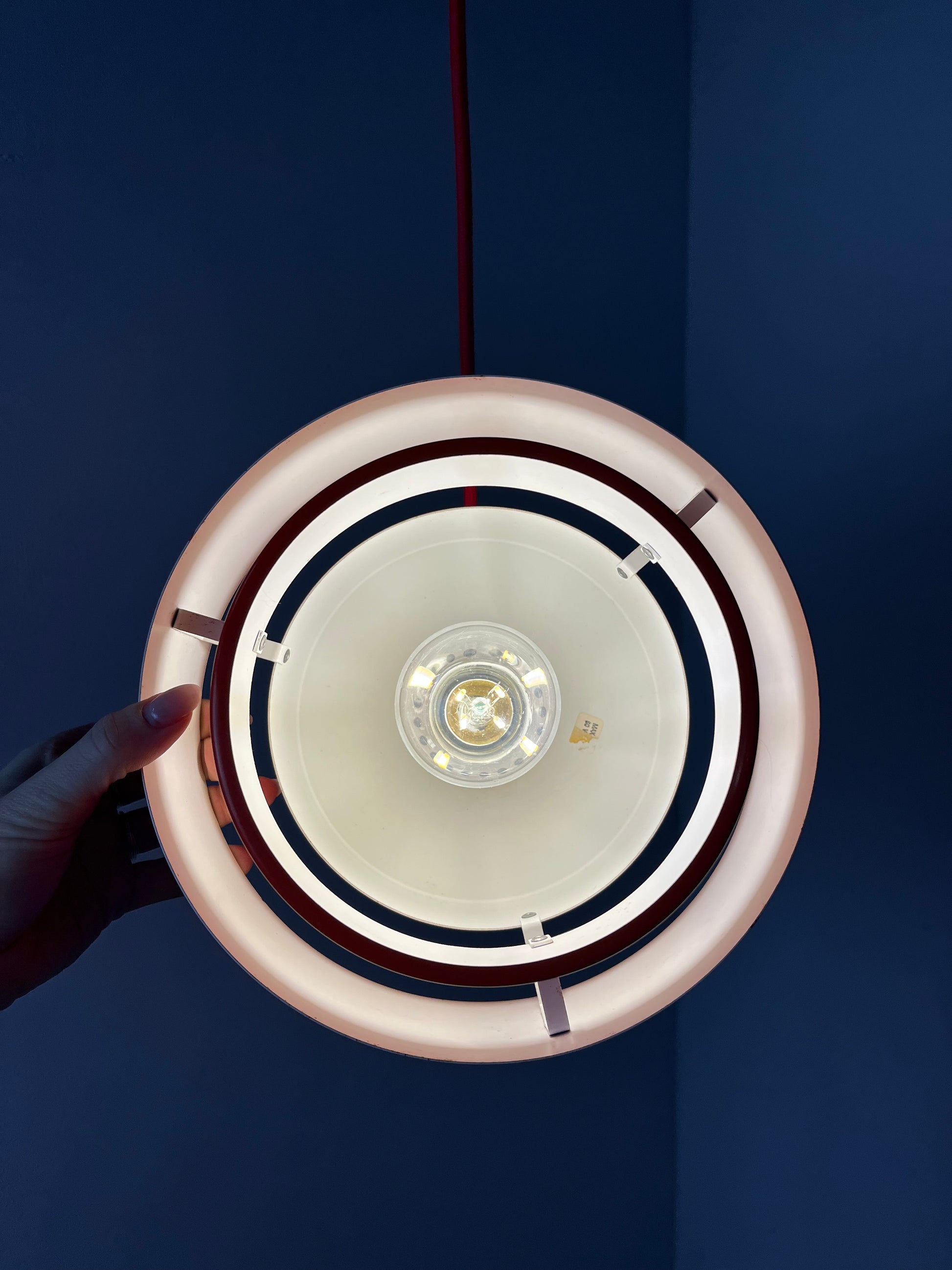 Lamellenlampe Juno rot von Jo Hammerborg für Fog & Mørup