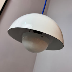 Hängelampe Flowerpot weiß Emaille von Verner Panton für Louis Poulsen