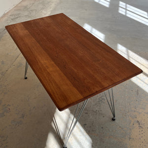 Esstisch / Schreibtisch Teak mit neuem Chromgestell von O. D. Møbler