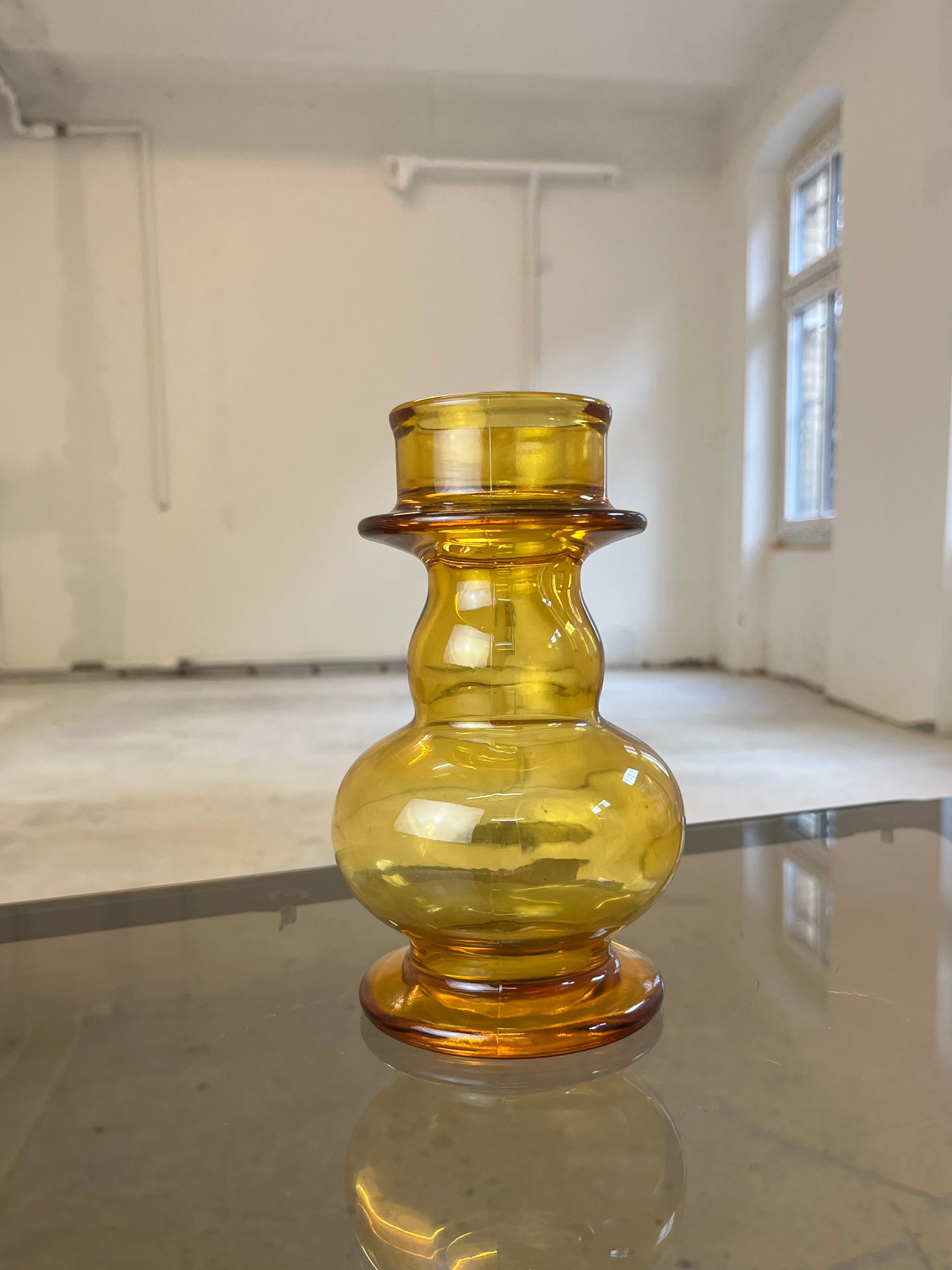 Hyazinthenvase gelb Glas