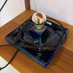 Quadratische Wandlampe blau Keramik von Hustadt Leuchten