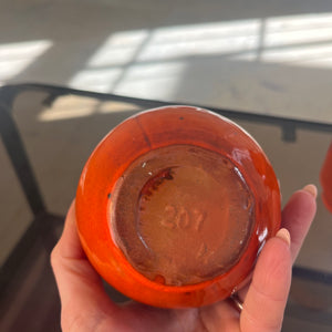 Set: 2x Vase Fat Lava orange schwarz von Kreutz Keramik