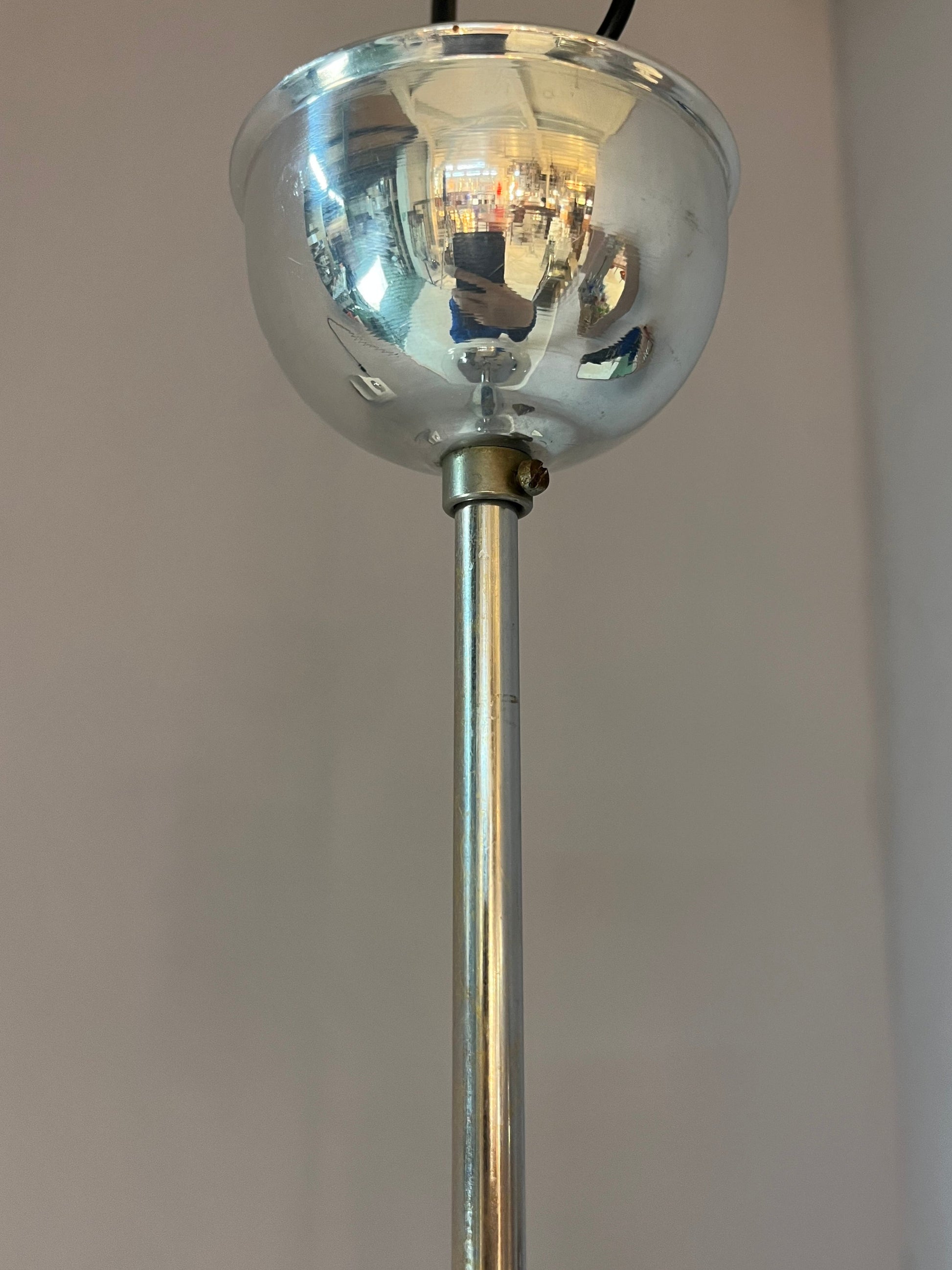 Hängelampe Opalglas Chrom