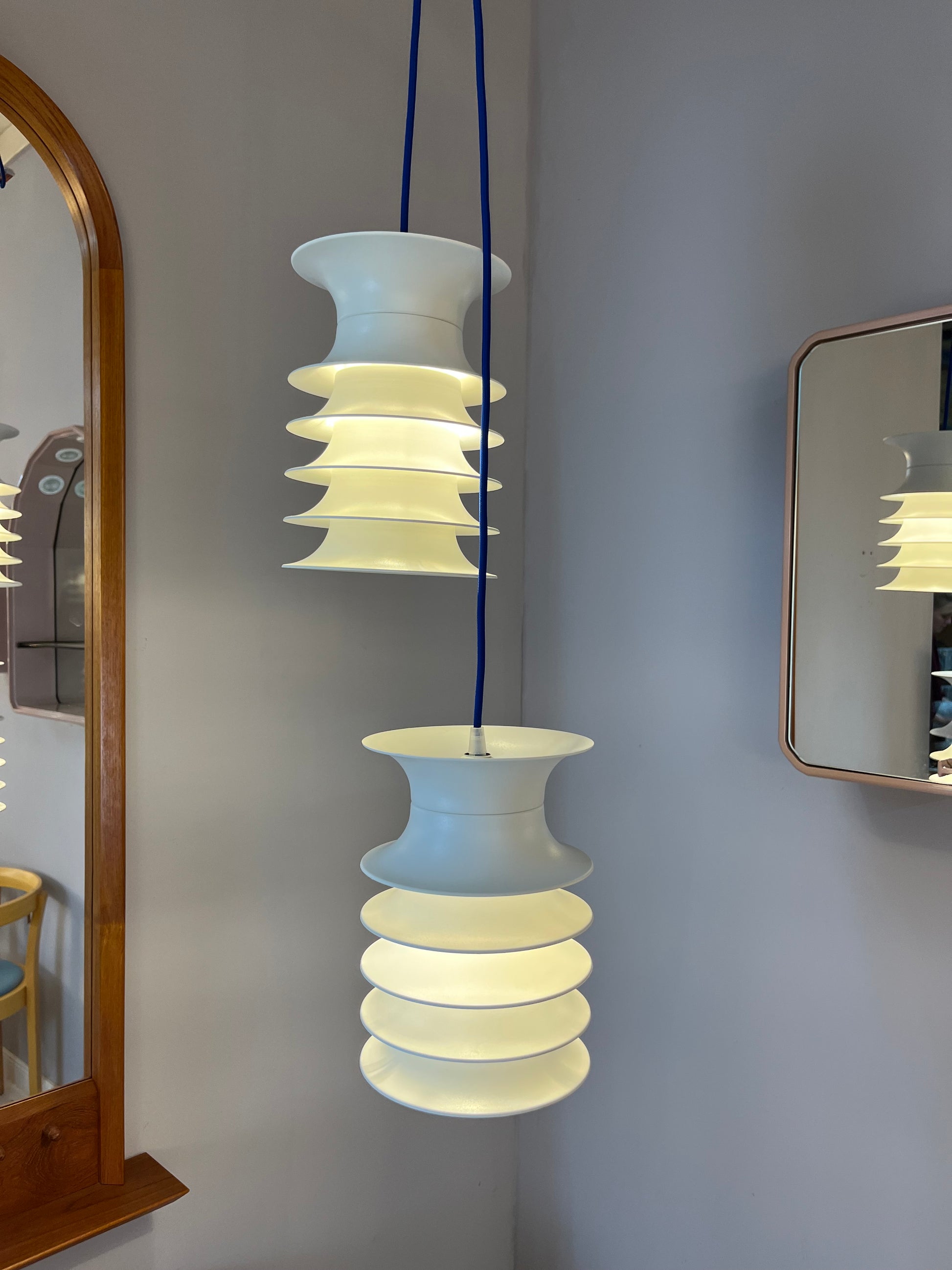 Lamellenlampe Strini weiß Kunststoff