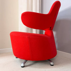 Drehsessel rot von Aki Toshiyuki Kita für Cassina