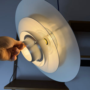 Lamellenlampe Modell Dania 2040 silber von Kurt Wiborg für JEKA