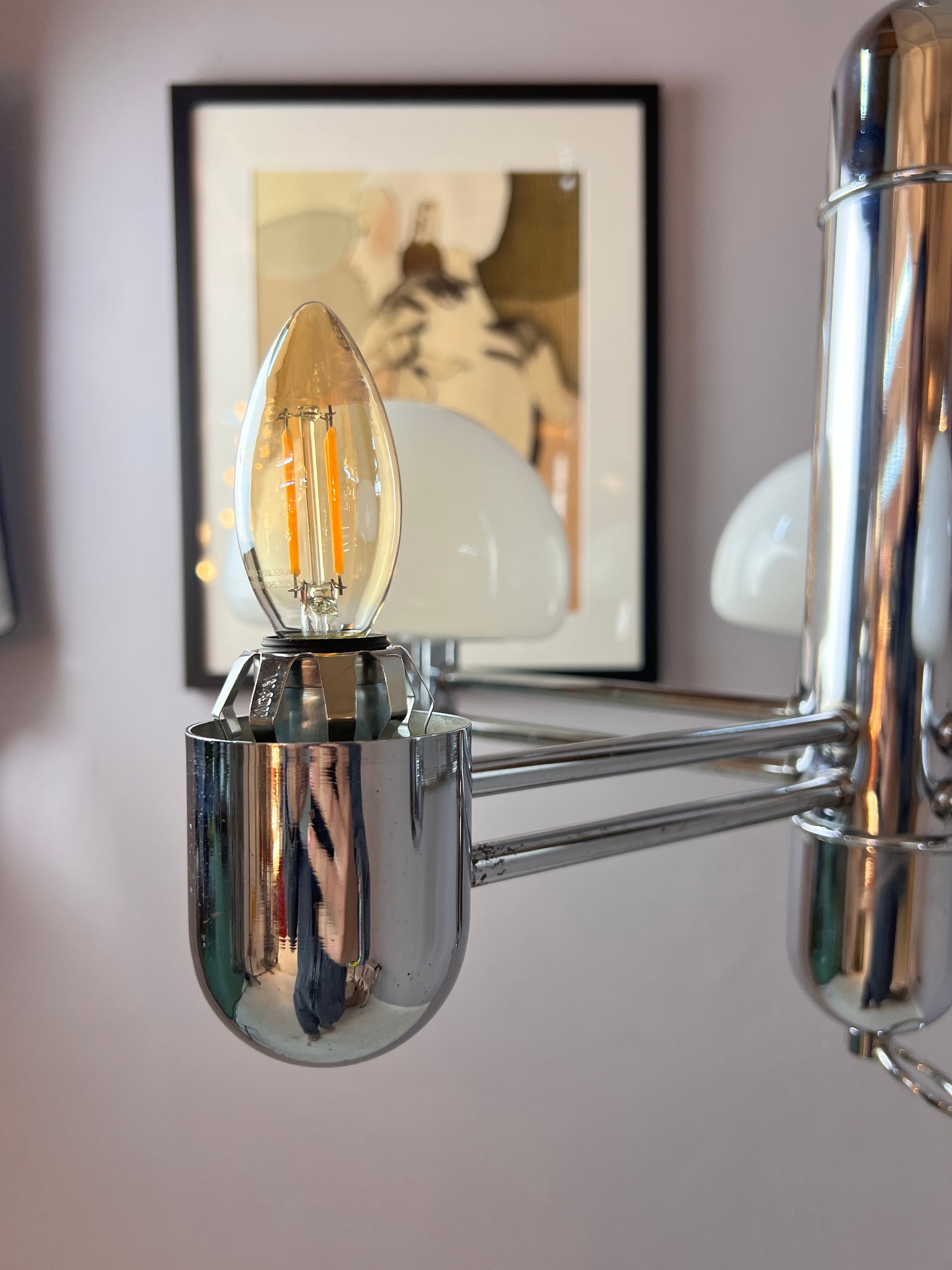 Kronleuchter Chrom Milchglas