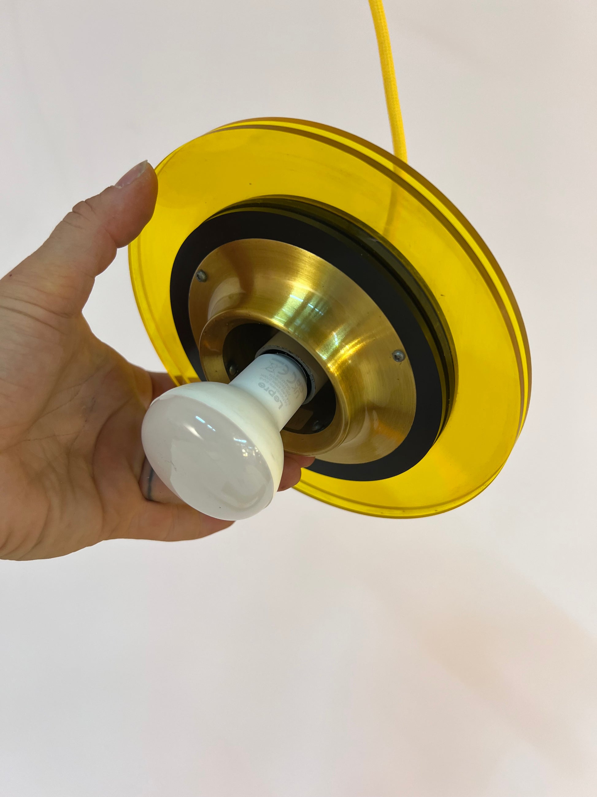 Lamellenlampe Messing Kunststoff Dänemark