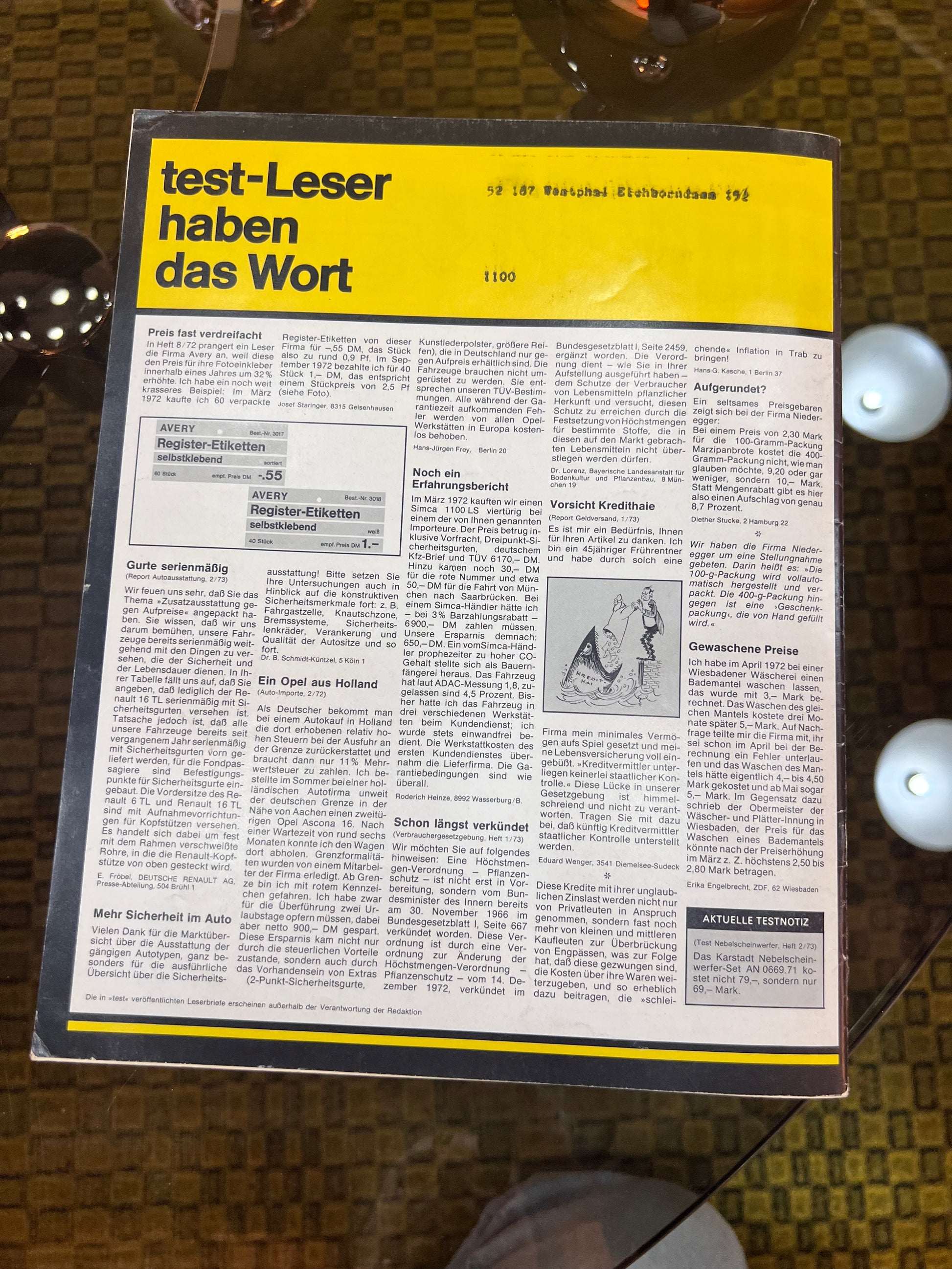 Stiftung Warentest Zeitschrift April 1973