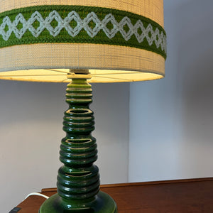 Tischlampe grün Keramik aus Westdeutschland