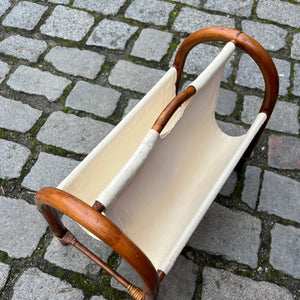 Zeitungsständer creme Bambus Webstoff