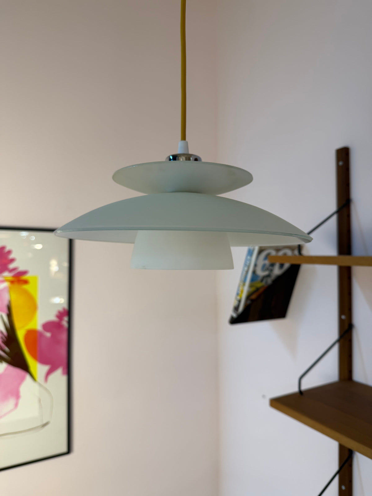 Lamellenlampe Milchglas aus Dänemark